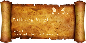 Malitsky Virgil névjegykártya
